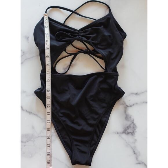 Victoria's Secret Swimsuit Womens XS Black One Piece Cutout Strappy Monokini - Picture 6 of 9